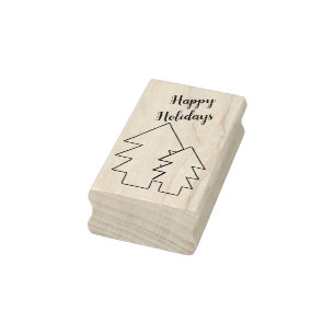 Weihnachtsbäume und Grußkunst Briefmarke Gummistempel