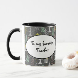 Weihnachtsbäume und Häuser in Halbpension Rosa Gel Tasse