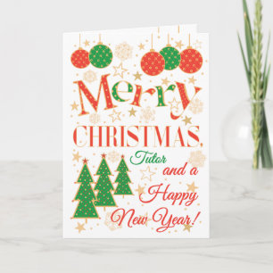 Weihnachtsbäume und Ornamente für Tutor Karte