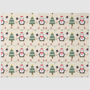 Weihnachtsbäume und Pinguine Weihnachten Seidenpapier
