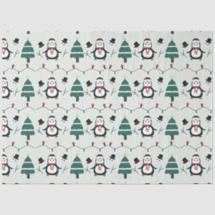 Weihnachtsbäume und Pinguine Weihnachten Seidenpapier