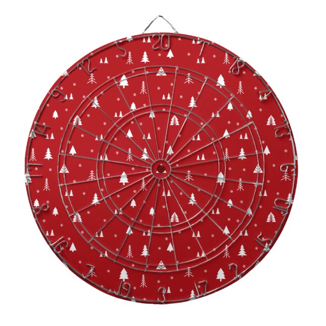 Weihnachtsbäume und Schneeflocken Dart Board Dartscheibe (vorne)