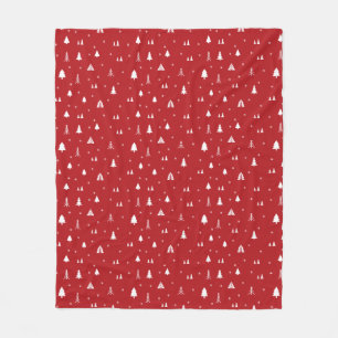 Weihnachtsbäume und Schneeflocken Fleece Blanket