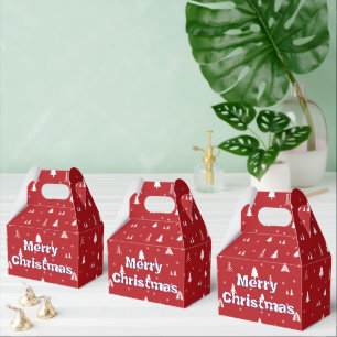 Weihnachtsbäume und Schneeflocken Gefälligkeitsbox Geschenkschachtel