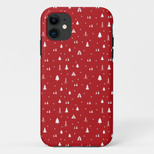 Weihnachtsbäume und Schneeflocken iPhone 11 Hülle
