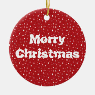 Weihnachtsbäume und Schneeflocken Keramik Ornament