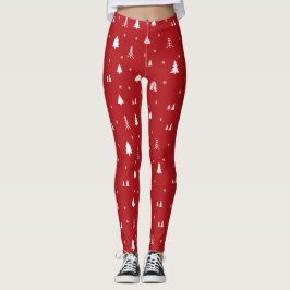 Weihnachtsbäume und Schneeflocken Leggings