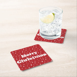 Weihnachtsbäume und Schneeflocken Papieruntersetze Rechteckiger Pappuntersetzer