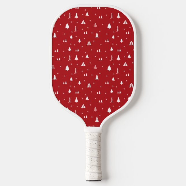 Weihnachtsbäume und Schneeflocken Pickleball Padde Pickleball Schläger (Vorderseite)
