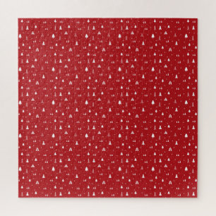 Weihnachtsbäume und Schneeflocken Puzzle