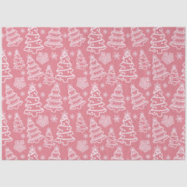 Weihnachtsbäume und Schneeflocken Rosa Weihnachten Seidenpapier