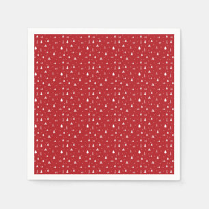 Weihnachtsbäume und Schneeflocken Serviette