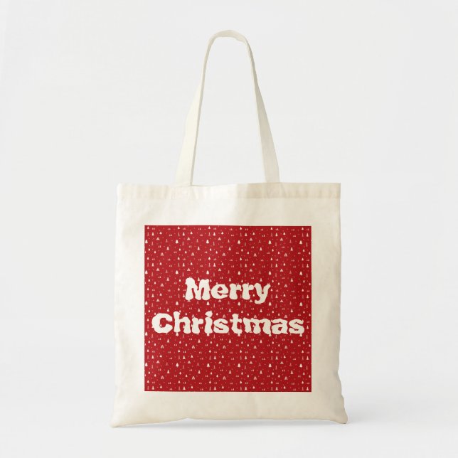 Weihnachtsbäume und Schneeflocken Tote Tasche (Vorne)