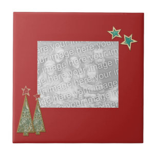 Weihnachtsbäume und Sterne Persönliches Foto Fliese