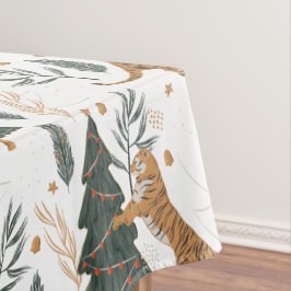 Weihnachtsbäume und Tiger Vintages Muster 2 Tischdecke