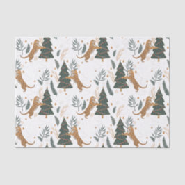 Weihnachtsbäume und Tigermuster Seidenpapier