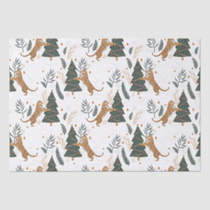 Weihnachtsbäume und Tigermuster Seidenpapier