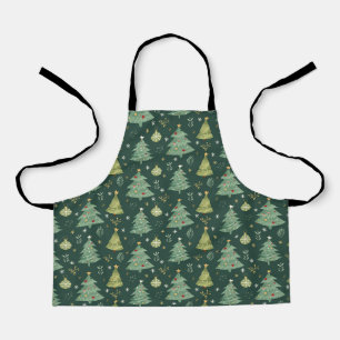 Weihnachtsbäume und Ziermuster Schürze