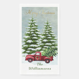 Weihnachtsbäume    VintageGetränkeküste Serviette