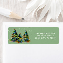 Weihnachtsbäume Wasserfarbe Rücksendeadresse