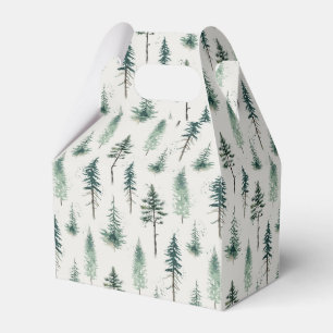 Weihnachtsbäume Wasserfarbe Weihnachtsmuster Geschenkschachtel