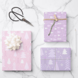 Weihnachtsbäume Weihnachtsblätter Geschenkpapier Set