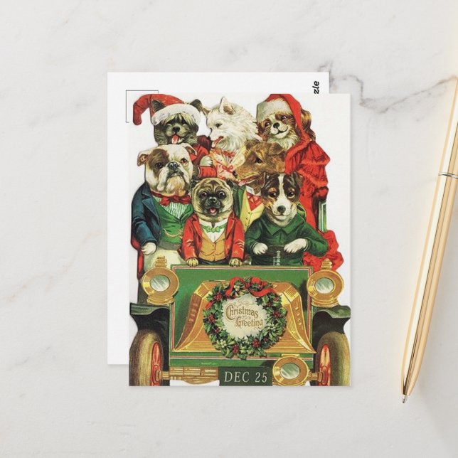 Weihnachtsbäume Weihnachtsfest Postkarte (Vorderseite/Rückseite Beispiel)