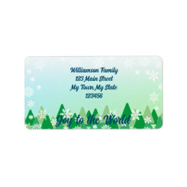 Weihnachtsbäume Weiße Schneeflocken Freude an der  Adressaufkleber