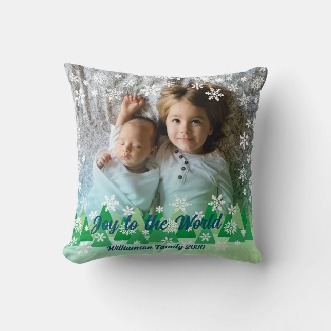 Weihnachtsbäume Weiße Schneeflocken Freude an der  Kissen (Vorderseite)