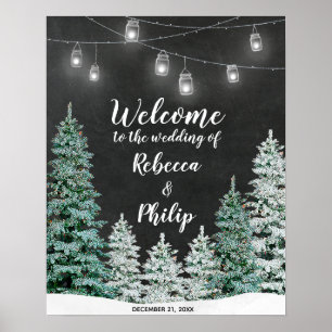 Weihnachtsbäume willkommen Hochzeitszeichen Poster