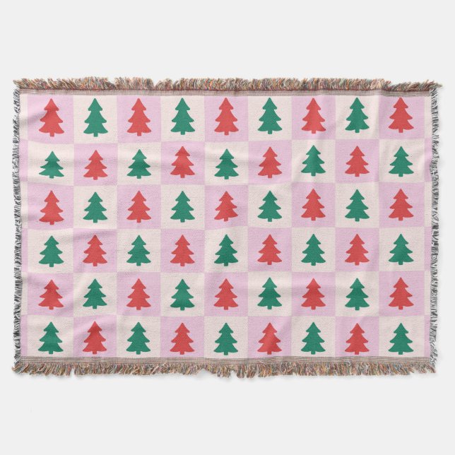 Weihnachtsbäume Wurfdecke Decke (Vorderseite)