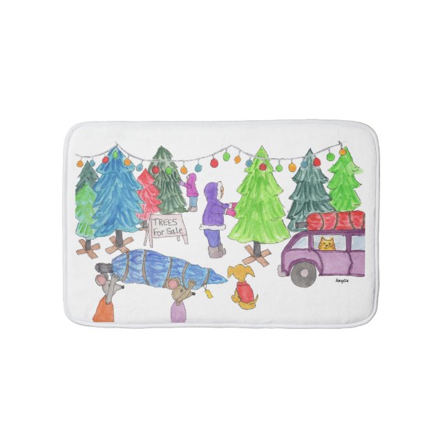 Weihnachtsbäume zu verkaufen badematte (Vorderseite)
