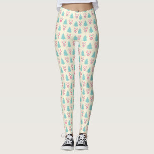 Weihnachtsbaumen, Bows & Baubles Retro Muster Leggings