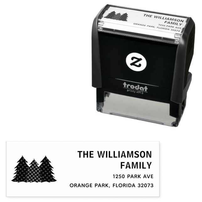 Weihnachtsbaumen Feiertage Rücksendeadresse Permastempel (Beispiel)