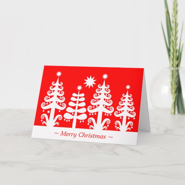 Weihnachtsbaumen Feiertagskarte (Vorderseite)