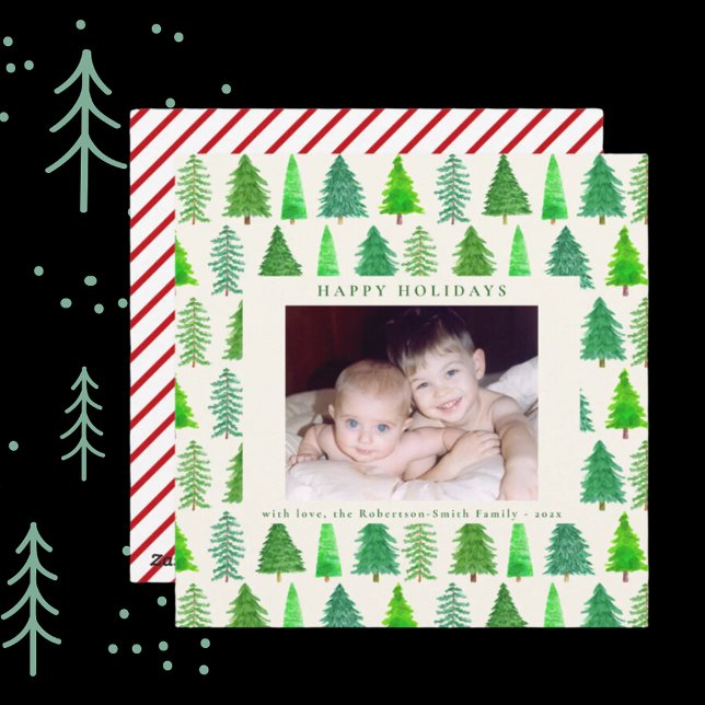 Weihnachtsbaumen Foto Personalisierte Urlaubskarte Feiertagskarte (Von Creator hochgeladen)