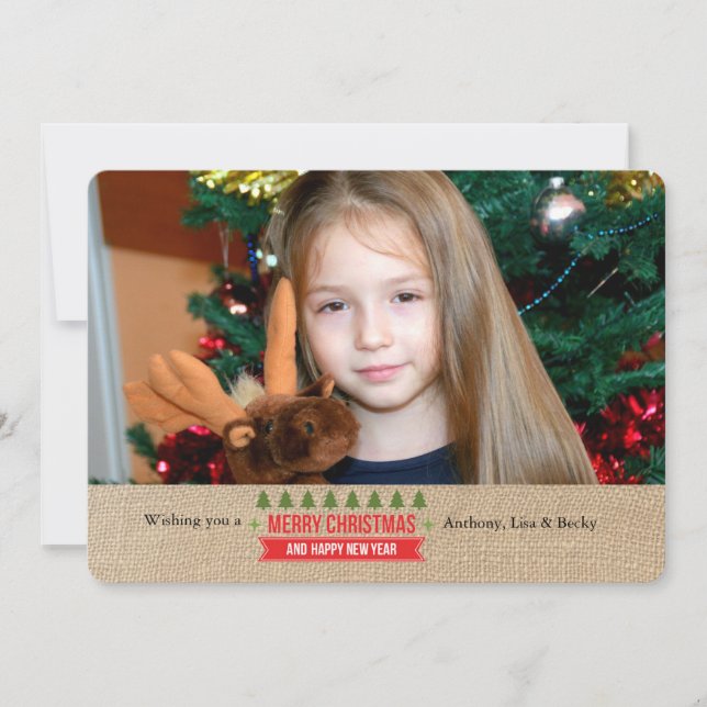 Weihnachtsbaumen Foto Weihnachtskarte Feiertagskarte (Vorderseite)