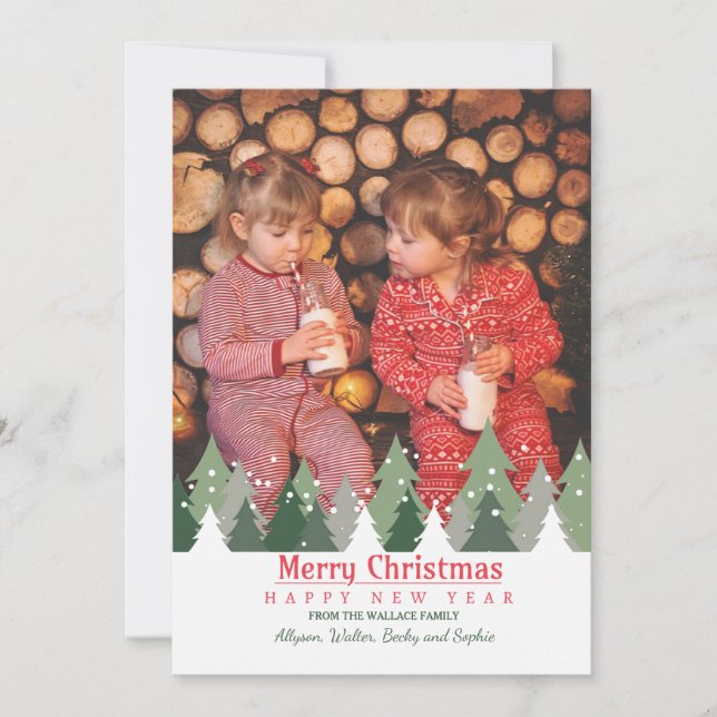 Weihnachtsbaumen Foto Weihnachtskarte Feiertagskarte (Vorderseite)