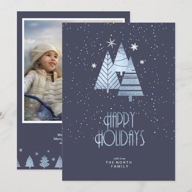 Weihnachtsbaumen Fotovorlage V2 Blaue ID863 Ankündigung (Vorne/Hinten)