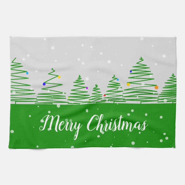Weihnachtsbaumen Geschirrtuch (Horizontal)