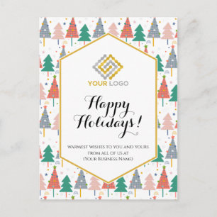Weihnachtsbaumen Holiday Modern Logo Business Postkarte
