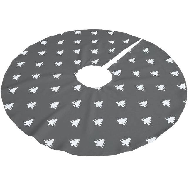 Weihnachtsbaumen Holzkohlemuster niedlich modern Polyester Weihnachtsbaumdecke (Schrägansicht)