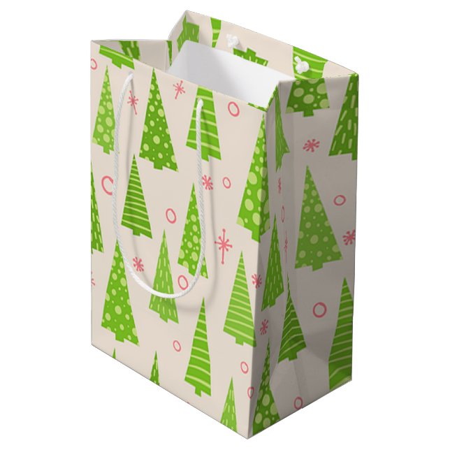 Weihnachtsbaumen Mittlere Geschenktüte (Rückseite Schrägansicht)