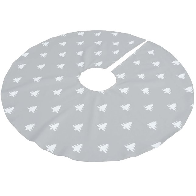 Weihnachtsbaumen niedliches, modernes, hellgraues  polyester weihnachtsbaumdecke (Schrägansicht)