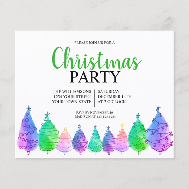 Weihnachtsbaumen-Party Einladung (Vorderseite)