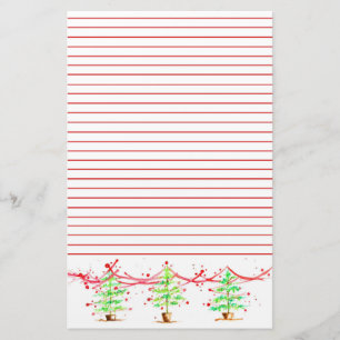 Weihnachtsbaumen Red Lined Briefpapier