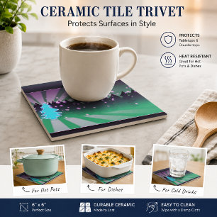 Weihnachtsbaumen Schatten von Grün Fliese