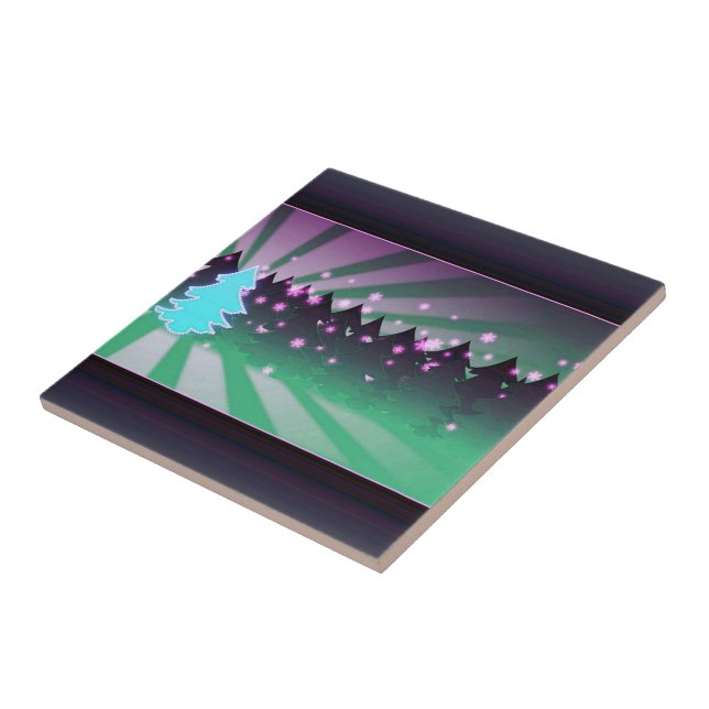 Weihnachtsbaumen Schatten von Grün Fliese (Seite)