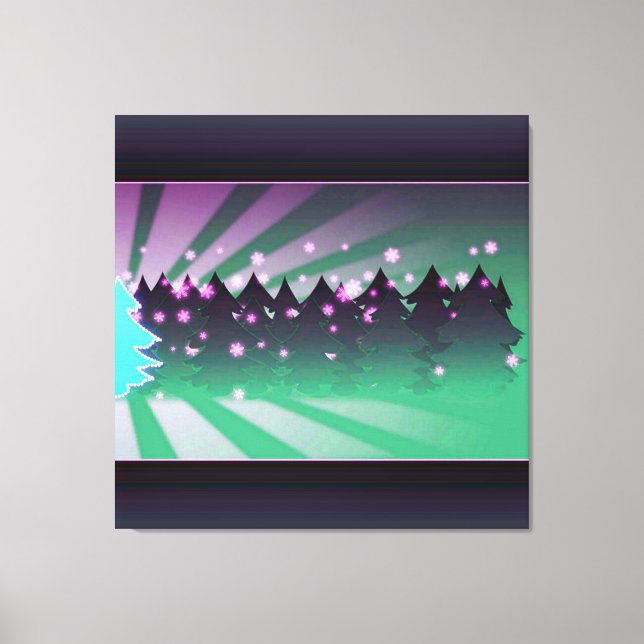 Weihnachtsbaumen Schatten von Grün Leinwanddruck (Vorderseite)