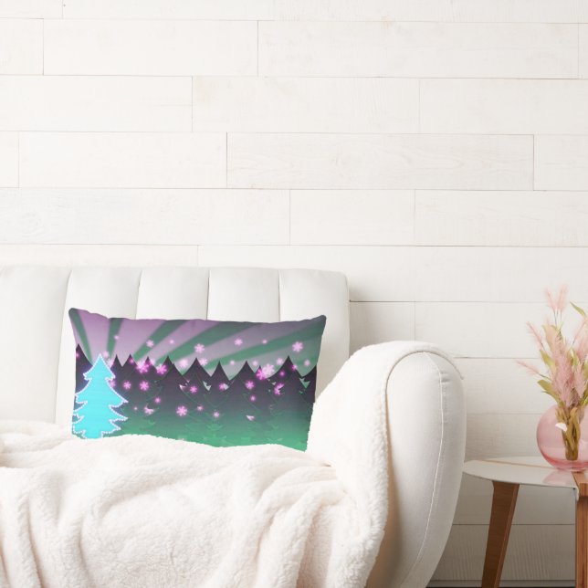 Weihnachtsbaumen Schatten von Grün Lendenkissen (Liege)